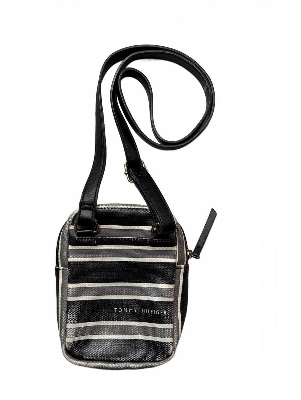 Tommy Hilfiger Black and White Striped Crossbody Bag - Picture 8 of 9